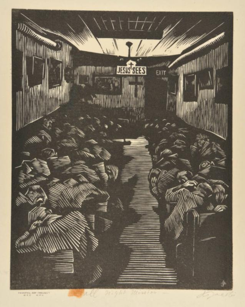 One of Jacobi’s Bowery Scenes in a church.